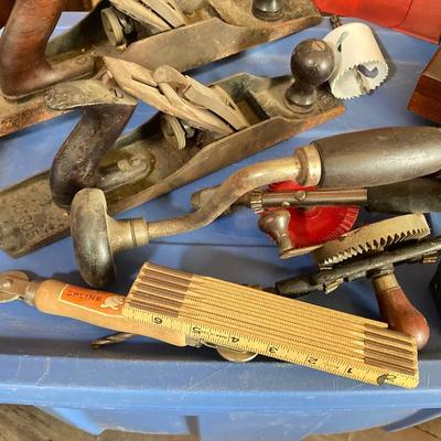 LOT 68: Large Collection of Vintage Hand Tools - Precision / Starrett Parallels, Bed Rock Planers, Pipe Threader and More