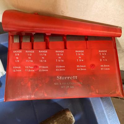 LOT 68: Large Collection of Vintage Hand Tools - Precision / Starrett Parallels, Bed Rock Planers, Pipe Threader and More