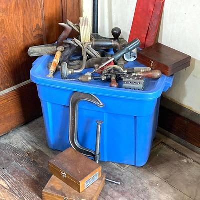 LOT 68: Large Collection of Vintage Hand Tools - Precision / Starrett Parallels, Bed Rock Planers, Pipe Threader and More