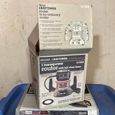 LOT 70: Craftsman 1 Horsepower Router, Craftsman Router Guide, Makita Jig Saw Model # M432 and More
