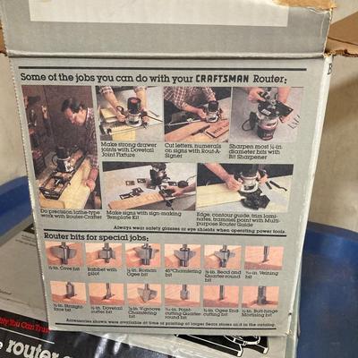 LOT 70: Craftsman 1 Horsepower Router, Craftsman Router Guide, Makita Jig Saw Model # M432 and More