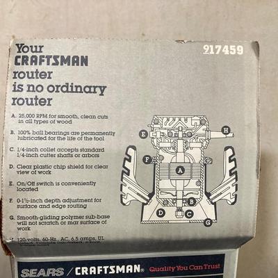 LOT 70: Craftsman 1 Horsepower Router, Craftsman Router Guide, Makita Jig Saw Model # M432 and More