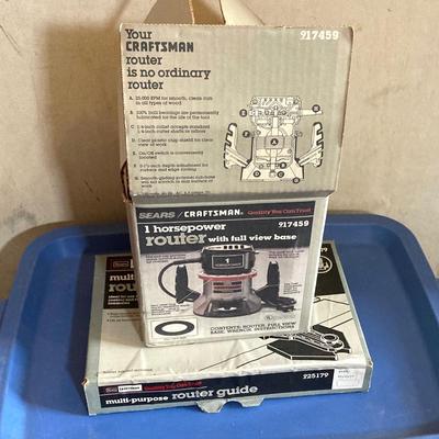 LOT 70: Craftsman 1 Horsepower Router, Craftsman Router Guide, Makita Jig Saw Model # M432 and More
