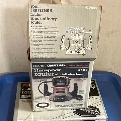 LOT 70: Craftsman 1 Horsepower Router, Craftsman Router Guide, Makita Jig Saw Model # M432 and More