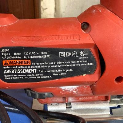 LOT 72: Sears / Craftsman Belt Sander Model # 315.117151, Black & Decker Jig Saw and Red Plastic Toolbox with Contents