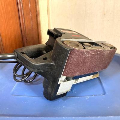 LOT 72: Sears / Craftsman Belt Sander Model # 315.117151, Black & Decker Jig Saw and Red Plastic Toolbox with Contents