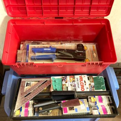 LOT 72: Sears / Craftsman Belt Sander Model # 315.117151, Black & Decker Jig Saw and Red Plastic Toolbox with Contents