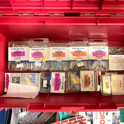 LOT 72: Sears / Craftsman Belt Sander Model # 315.117151, Black & Decker Jig Saw and Red Plastic Toolbox with Contents