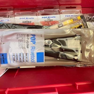 LOT 72: Sears / Craftsman Belt Sander Model # 315.117151, Black & Decker Jig Saw and Red Plastic Toolbox with Contents