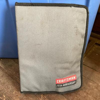 LOT 73: Craftsman 75th Anniversary Tool Set, Craftsman Toolbox, Nicholas Cowhide Tool Pouch and Knee Pads