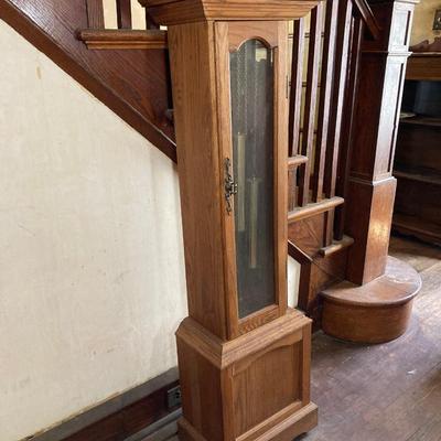 LOT 75: Wooden Grandmother Clock (Made in Germany) Handcrafted By Alfred V. Brimfield