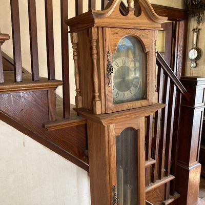 LOT 75: Wooden Grandmother Clock (Made in Germany) Handcrafted By Alfred V. Brimfield