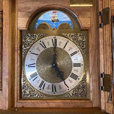 LOT 75: Wooden Grandmother Clock (Made in Germany) Handcrafted By Alfred V. Brimfield