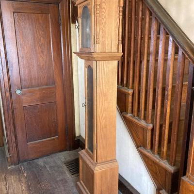 LOT 75: Wooden Grandmother Clock (Made in Germany) Handcrafted By Alfred V. Brimfield
