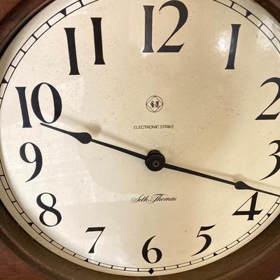 LOT 78: Vintage Seth Thomas by Talley Industries Electronic Strike Wall Clock #030183