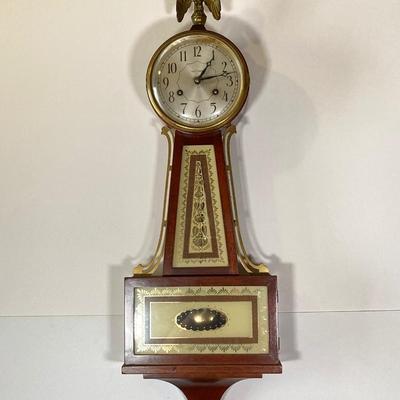 LOT 79: Vintage Seth Thomas Banjo Style Wall Clock #5611 with Key