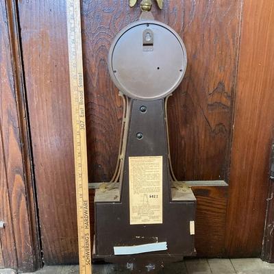 LOT 79: Vintage Seth Thomas Banjo Style Wall Clock #5611 with Key