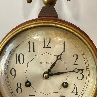 LOT 79: Vintage Seth Thomas Banjo Style Wall Clock #5611 with Key
