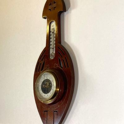 LOT 80: Pair of Vintage Wooden Barometers / Thermometers - Mason and Sullivan Made in England and G.A. Strom Stockholm