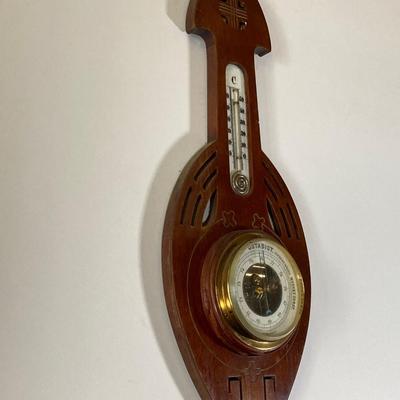 LOT 80: Pair of Vintage Wooden Barometers / Thermometers - Mason and Sullivan Made in England and G.A. Strom Stockholm