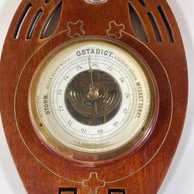 LOT 80: Pair of Vintage Wooden Barometers / Thermometers - Mason and Sullivan Made in England and G.A. Strom Stockholm