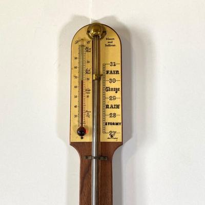 LOT 80: Pair of Vintage Wooden Barometers / Thermometers - Mason and Sullivan Made in England and G.A. Strom Stockholm