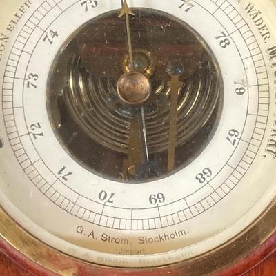 LOT 80: Pair of Vintage Wooden Barometers / Thermometers - Mason and Sullivan Made in England and G.A. Strom Stockholm