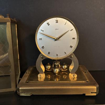 LOT 83: Vintage Schatz 54-1000 Day Anniversary Clock & Schatz MCM Brass 400 Day Anniversary Clock