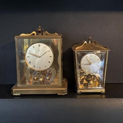 LOT 83: Vintage Schatz 54-1000 Day Anniversary Clock & Schatz MCM Brass 400 Day Anniversary Clock