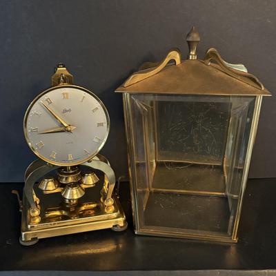 LOT 83: Vintage Schatz 54-1000 Day Anniversary Clock & Schatz MCM Brass 400 Day Anniversary Clock