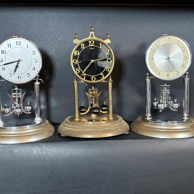 LOT 87: Collection of 2 Made in Germany Anniversary Clocks: Kern & Link, Kundo &1 Unmarked