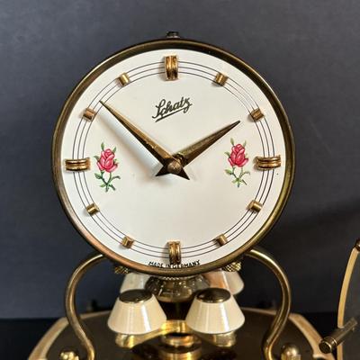 LOT 89: Collection of Schaltz Anniversary Clocks: 400-Day, Plastic Domes, Untested