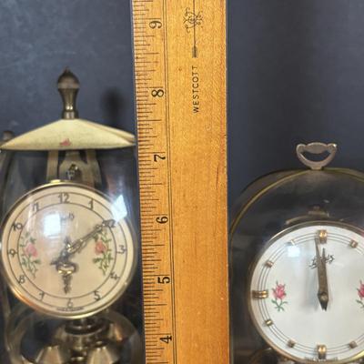 LOT 89: Collection of Schaltz Anniversary Clocks: 400-Day, Plastic Domes, Untested