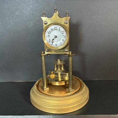 LOT 92: Vintage Anniversary Clocks: Borgfeldt Anniversary Clock w/Marble Base & an Unmarked