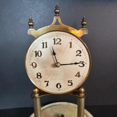 LOT 92: Vintage Anniversary Clocks: Borgfeldt Anniversary Clock w/Marble Base & an Unmarked