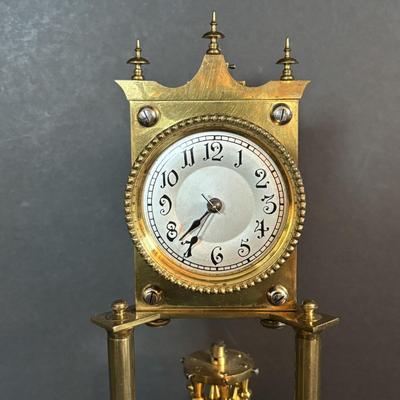 LOT 92: Vintage Anniversary Clocks: Borgfeldt Anniversary Clock w/Marble Base & an Unmarked