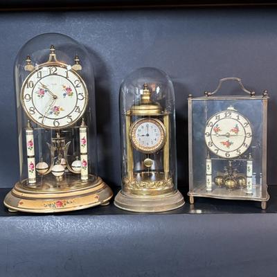 LOT 94: Collection of 3 Made in Germany Anniversary Clocks & Carriage Clock