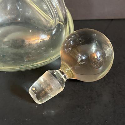 LOT 95: Vintage Windowpane Ice bucket & Matching Glasses, Etched Crystal Wine Decanter & More