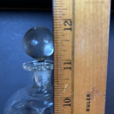 LOT 95: Vintage Windowpane Ice bucket & Matching Glasses, Etched Crystal Wine Decanter & More