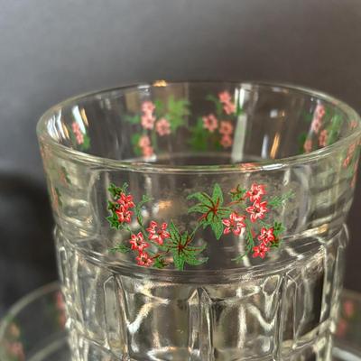 LOT 95: Vintage Windowpane Ice bucket & Matching Glasses, Etched Crystal Wine Decanter & More