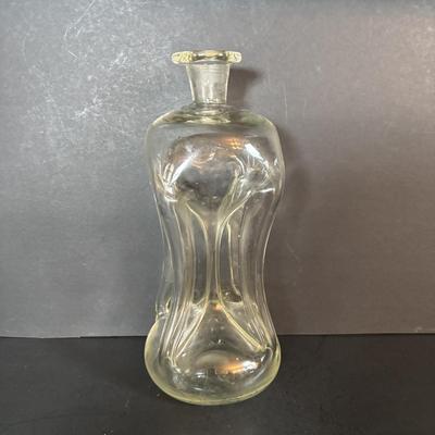 LOT 95: Vintage Windowpane Ice bucket & Matching Glasses, Etched Crystal Wine Decanter & More