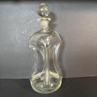 LOT 95: Vintage Windowpane Ice bucket & Matching Glasses, Etched Crystal Wine Decanter & More