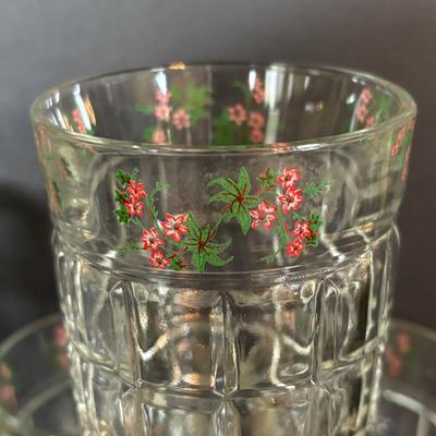 LOT 95: Vintage Windowpane Ice bucket & Matching Glasses, Etched Crystal Wine Decanter & More