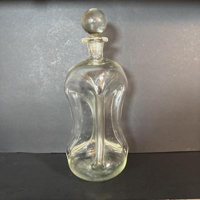 LOT 95: Vintage Windowpane Ice bucket & Matching Glasses, Etched Crystal Wine Decanter & More