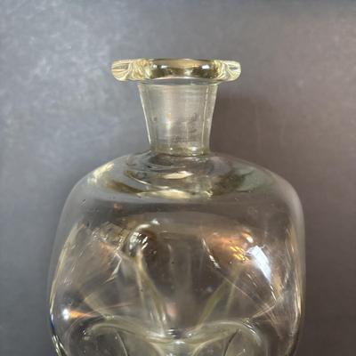 LOT 95: Vintage Windowpane Ice bucket & Matching Glasses, Etched Crystal Wine Decanter & More