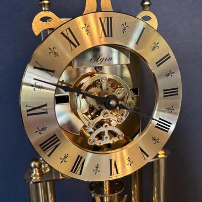 LOT 98: Collection of 3 Vintage Anniversary Clocks: Elgin/S. Haller, W. Germany, Gustav Becker