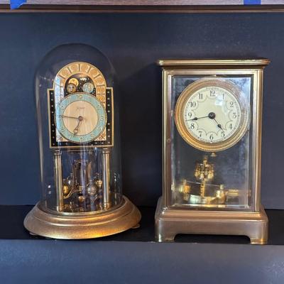 LOT 100: Vintage John Wanamaker Anniversary Clock & Unmarked Mantel/Anniversary Clock - Made in Germany