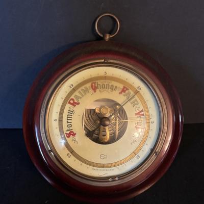 LOT 101: Seth Thomas Beehive Mantel Clock, Barigo Wood Wall Barometer, Germany & Atco Wood Wall Barometer, Germany
