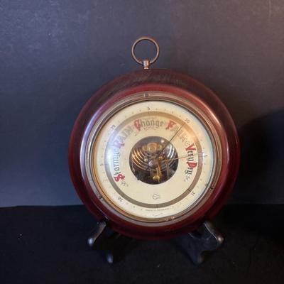 LOT 101: Seth Thomas Beehive Mantel Clock, Barigo Wood Wall Barometer, Germany & Atco Wood Wall Barometer, Germany
