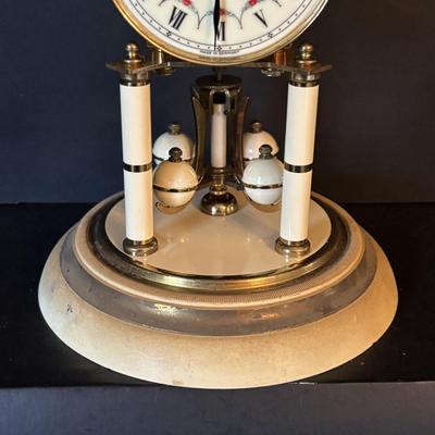 LOT 103: Vintage Germany Jahresuhrenfabrik Floral 400 Day Anniversary Clock and Vintage Schatz, Germany Anniversary Clocks